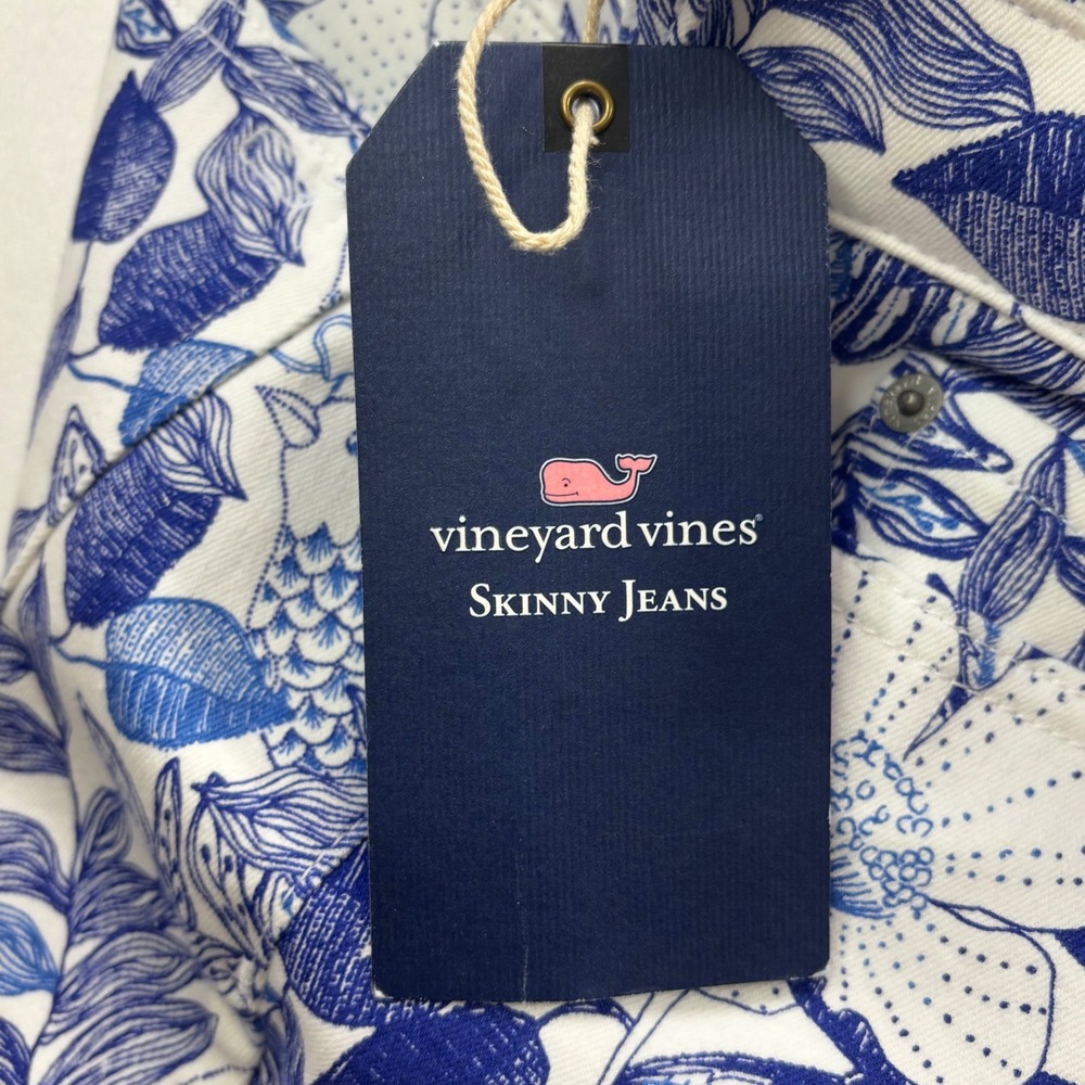 Vineyard Vines Womens Size 6 Skinny Jeans White Cap Cordia Floral Print New NWT‎ - Picture 8 of 16